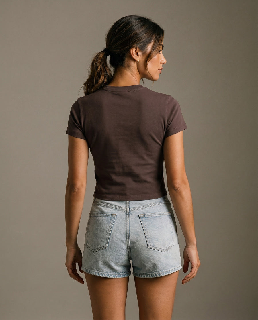 Game, Set, Matcha Crewneck T-Shirt - Brown