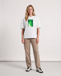 Gradient2 - Heavyweight T-Shirt in White, worn on model, woman, front