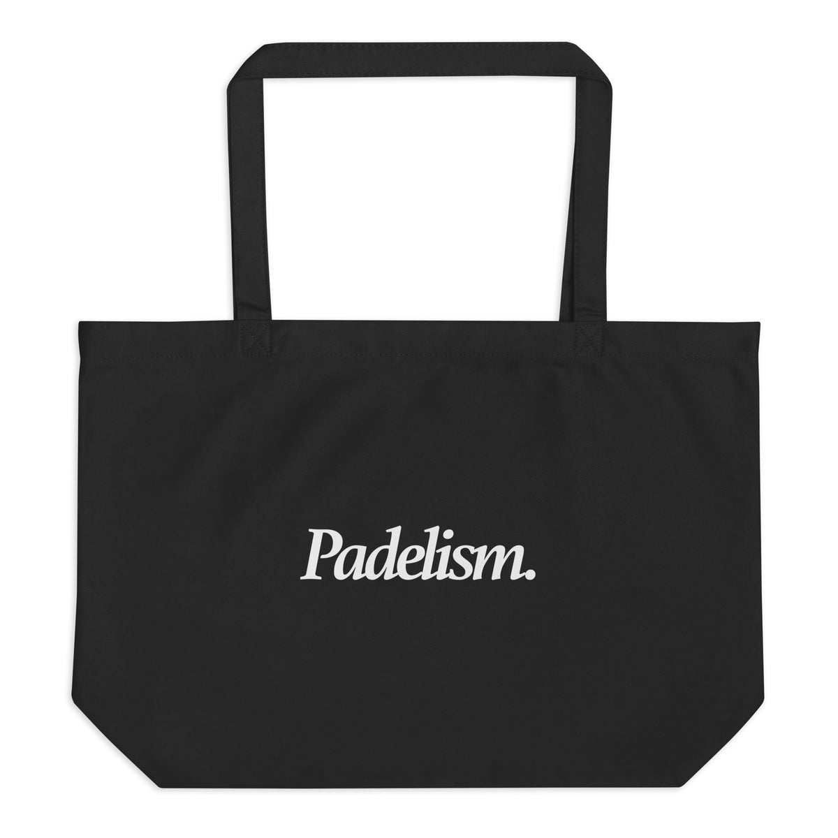 Large organic tote bag in Black — organic cotton padel tote bag by Padelism
