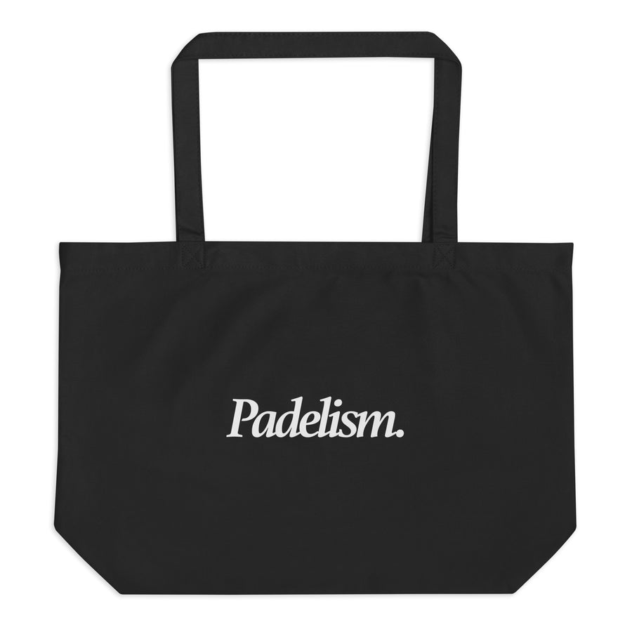 Large organic tote bag in Black — organic cotton padel tote bag by Padelism