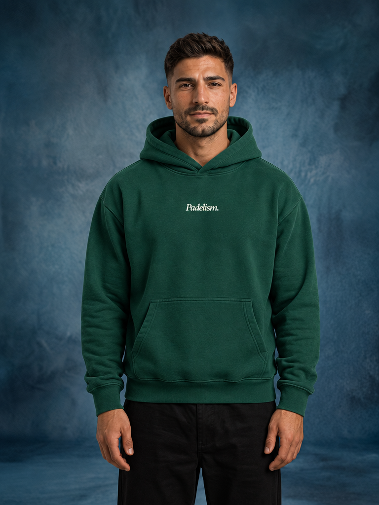 Padelism Mk1 - Box Hoodie in Eden Green — male model, front