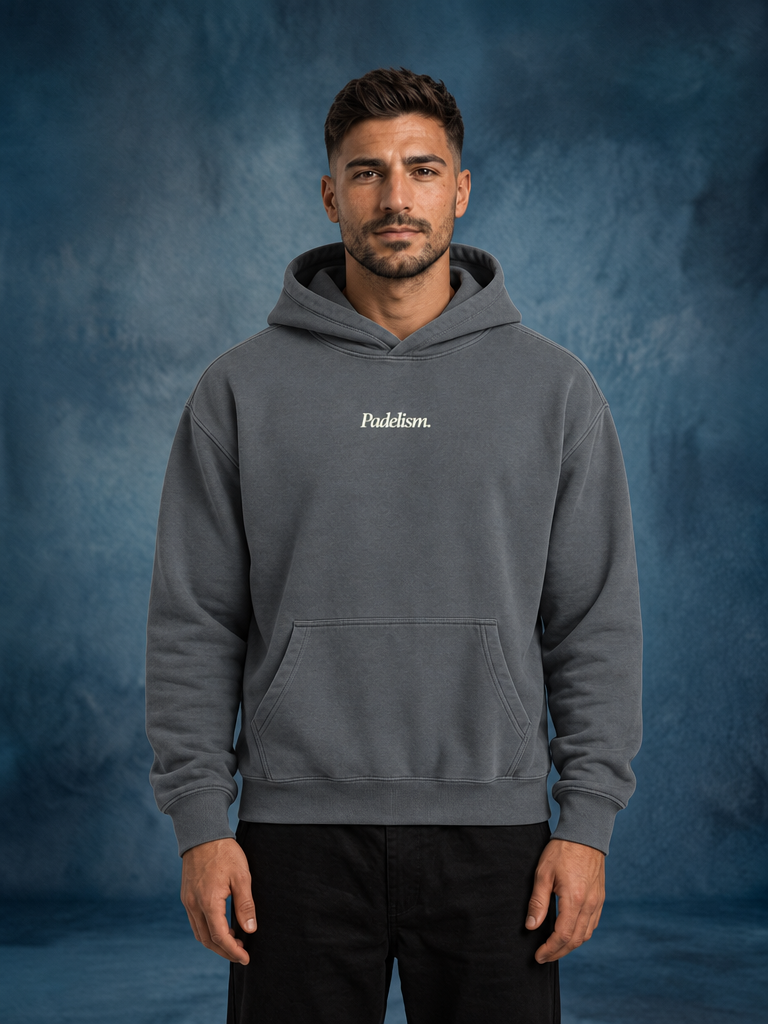 Padelism Mk1 - Box Hoodie in Gray — male model, front