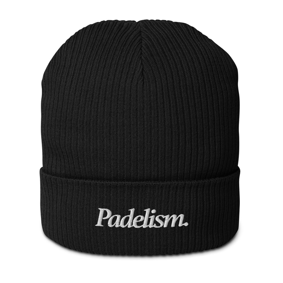Padelism Organic Beanie in Black — organic knitted padel beanie by Padelism