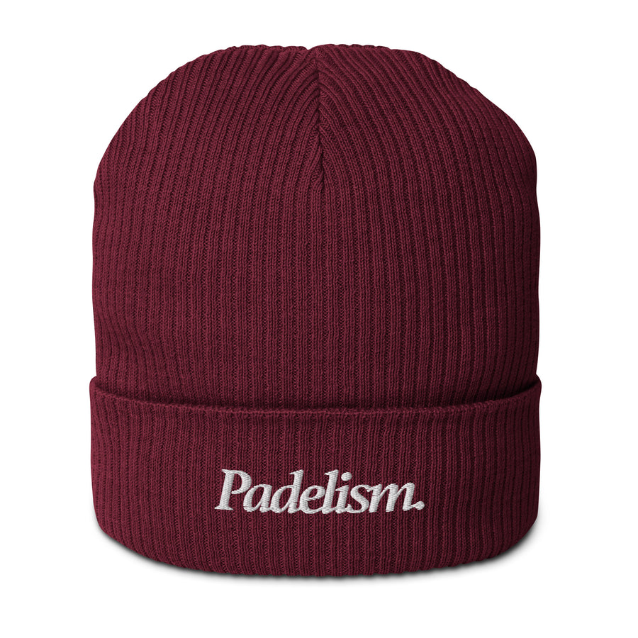 Padelism Organic Beanie in Burgundy — organic knitted padel beanie by Padelism
