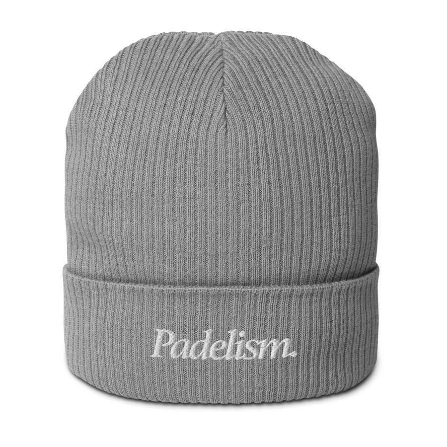 Padelism Organic Beanie in Light Grey — organic knitted padel beanie by Padelism