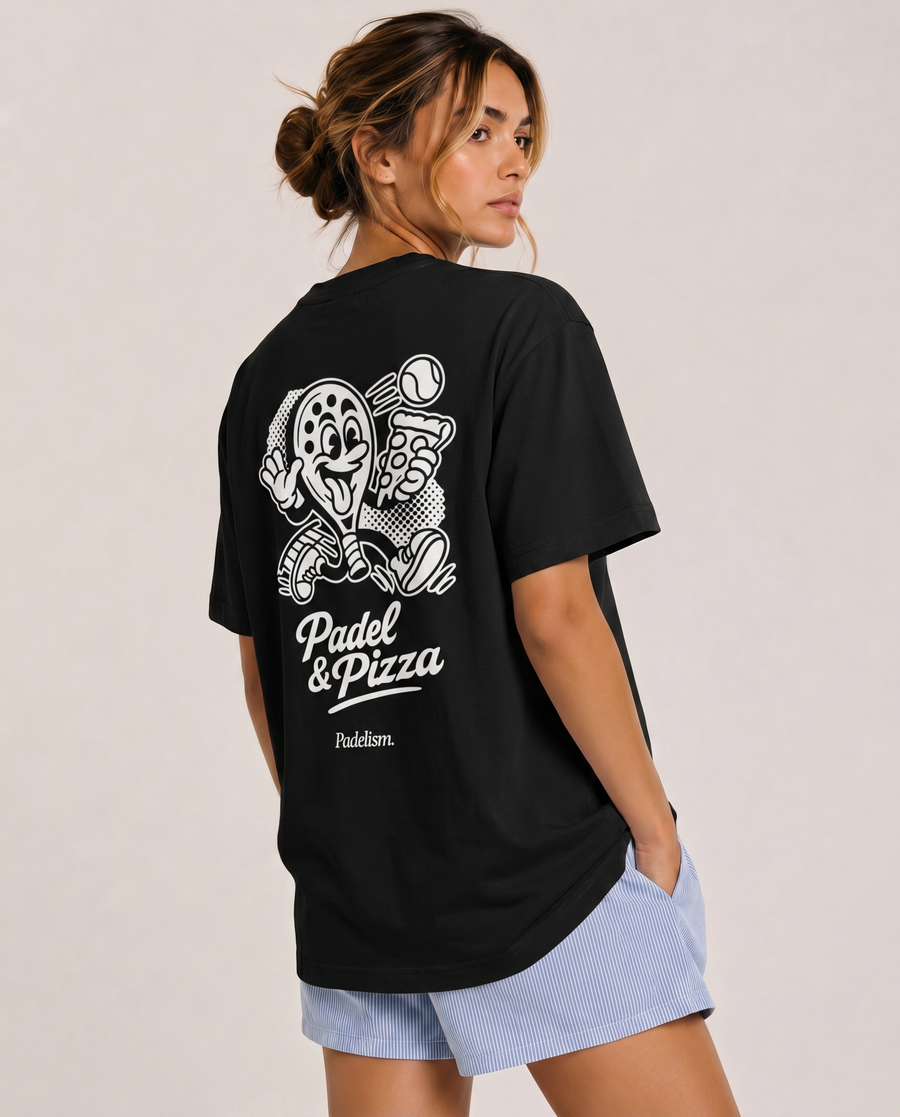 Padel & Pizza Black Female Back