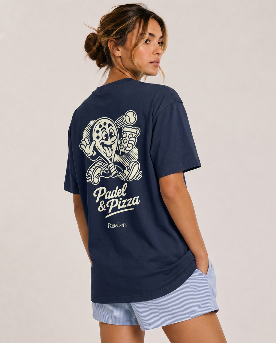 Padel & Pizza Navy Female Back