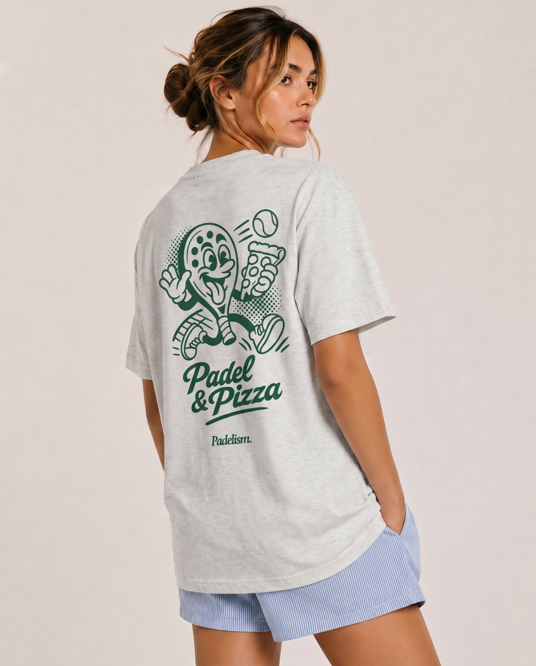 Padel & Pizza Oat Gray Female Back