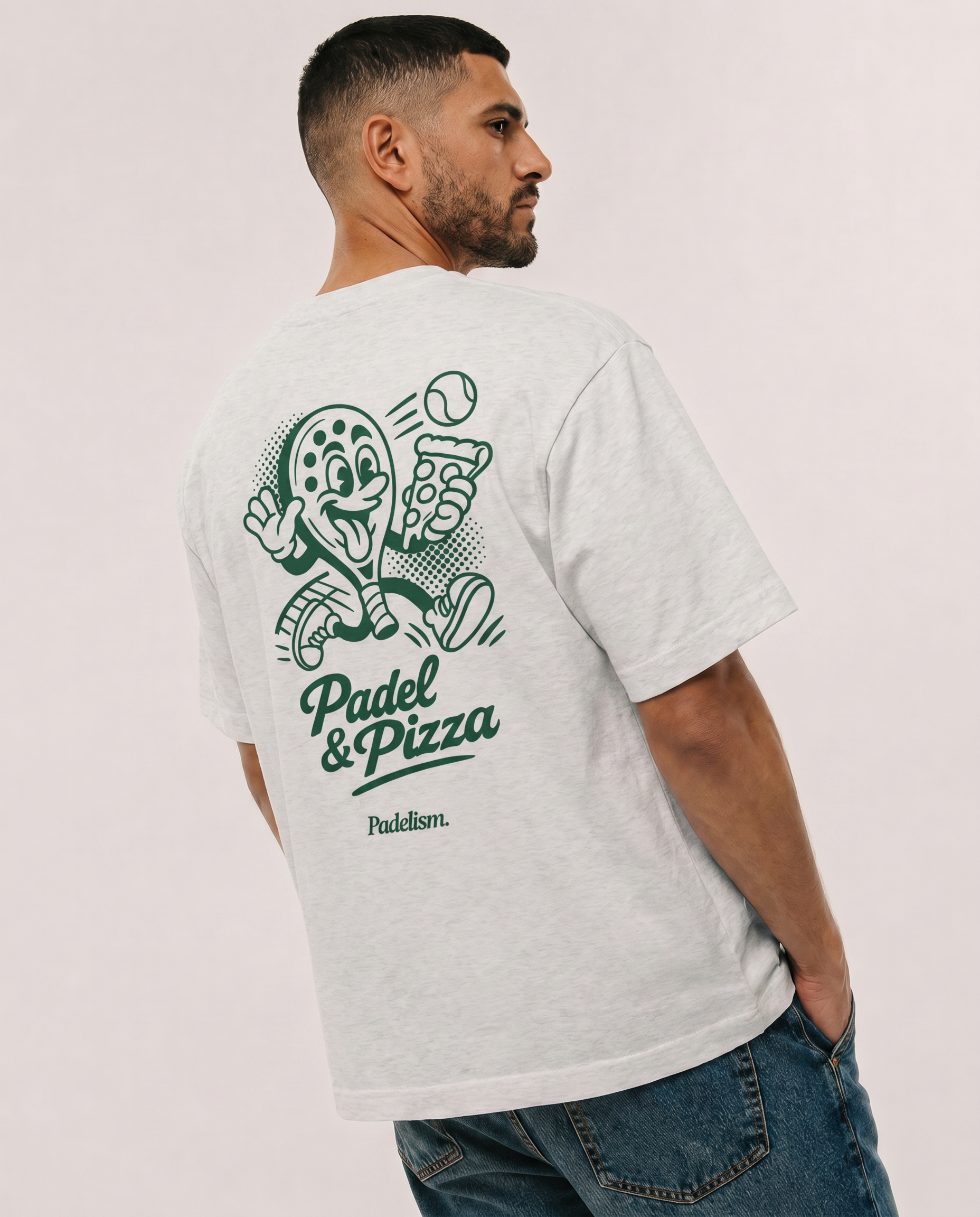 Padel & Pizza Oat Gray Male Back