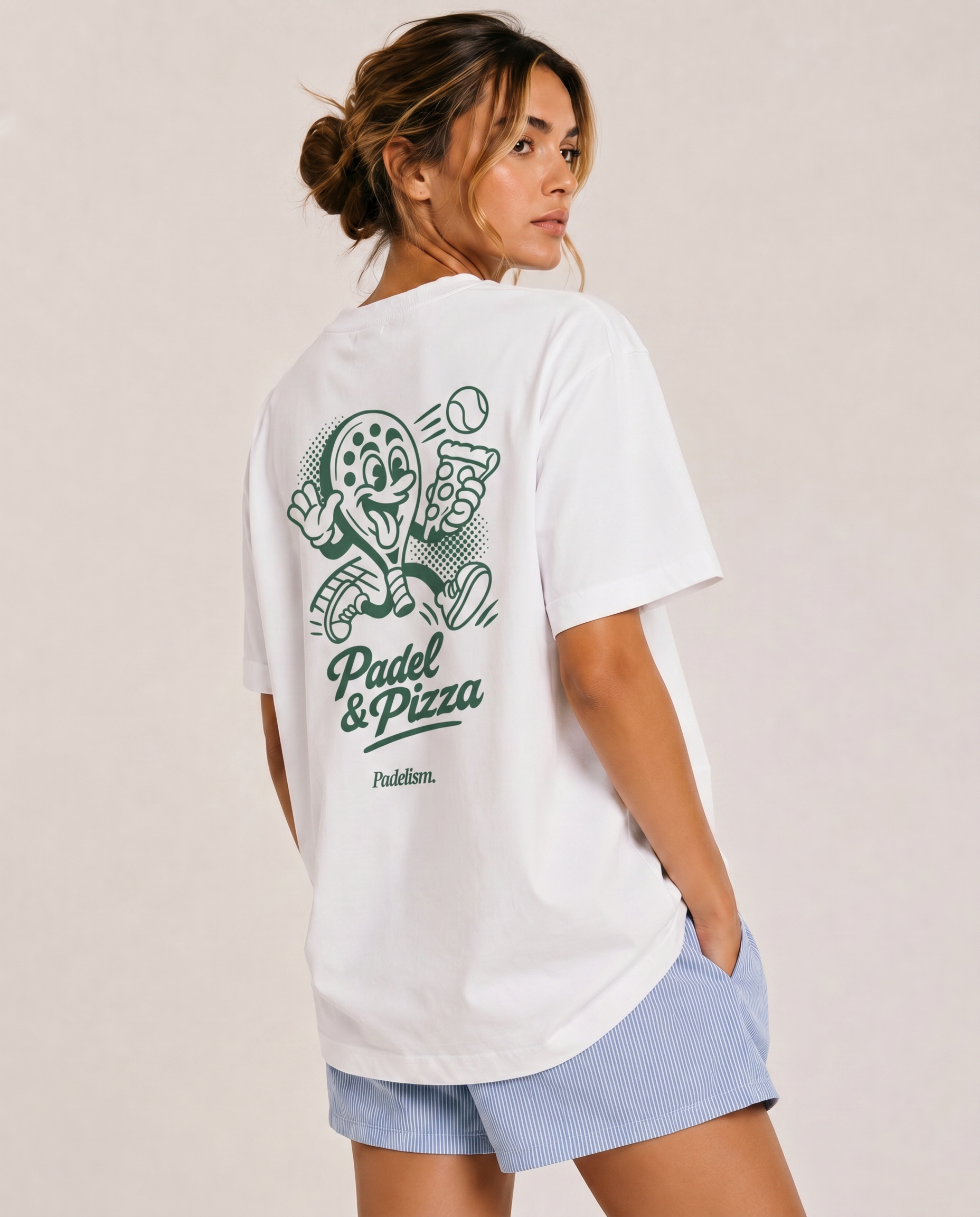 Padel & Pizza White Female Back
