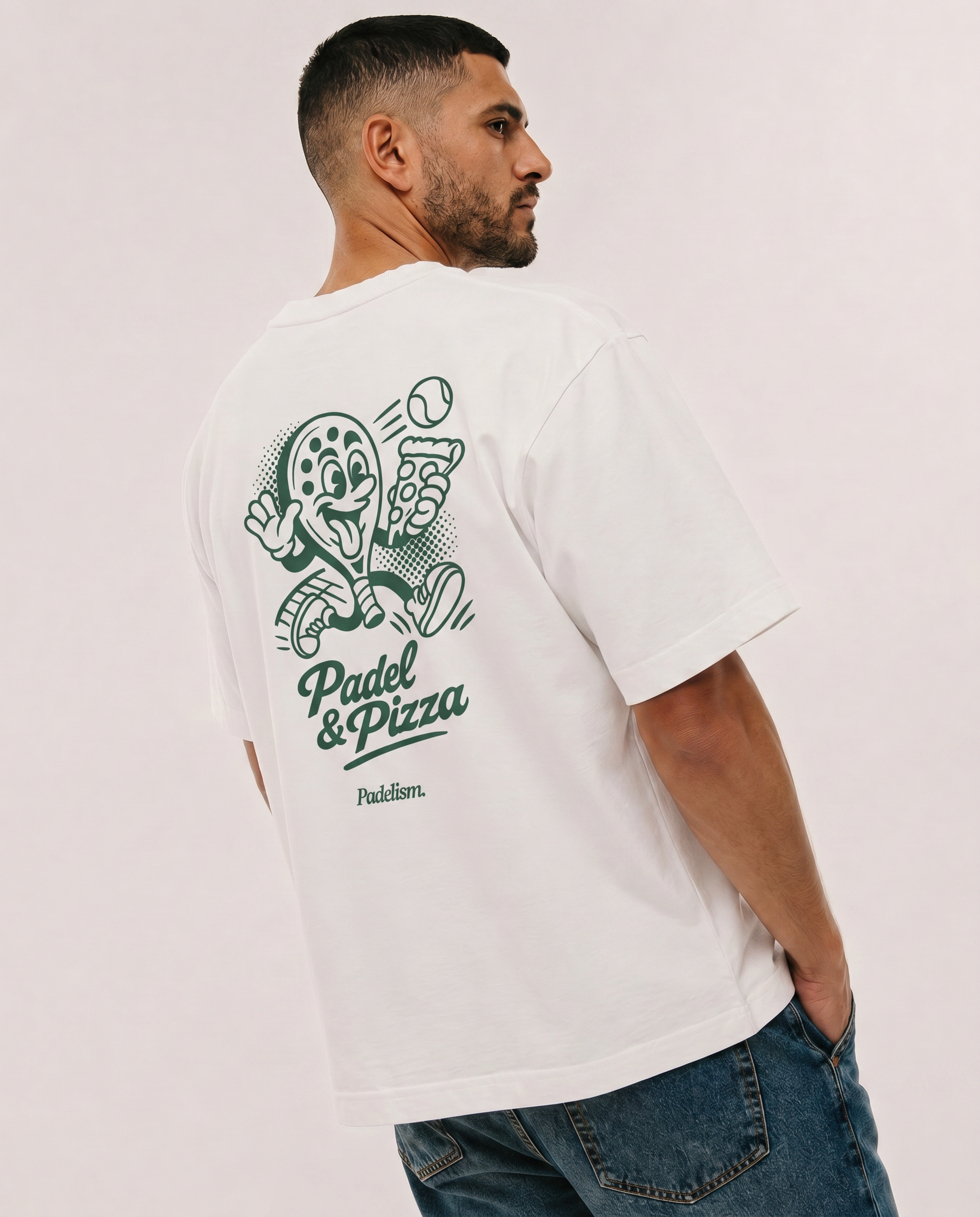 Padel & Pizza White Male Back