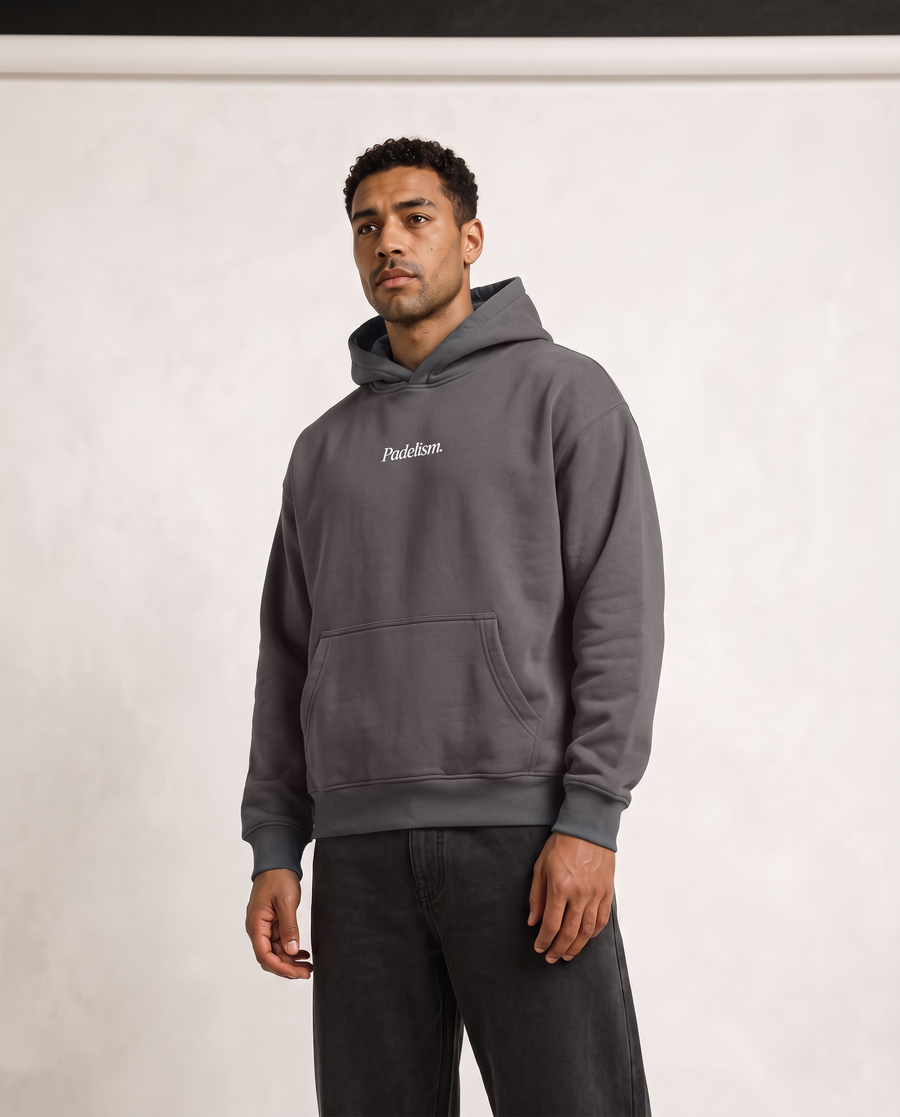 Sunday Padel Club Hoodie in Gray — male model, front