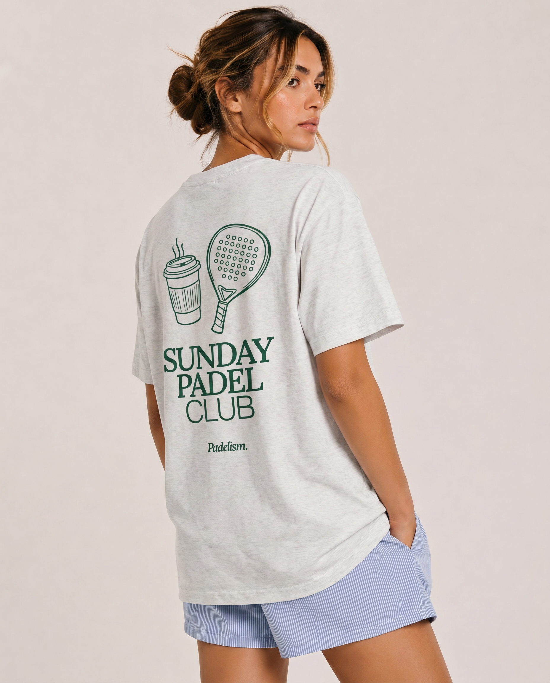 Sunday Padel Club Oat Gray Female Back