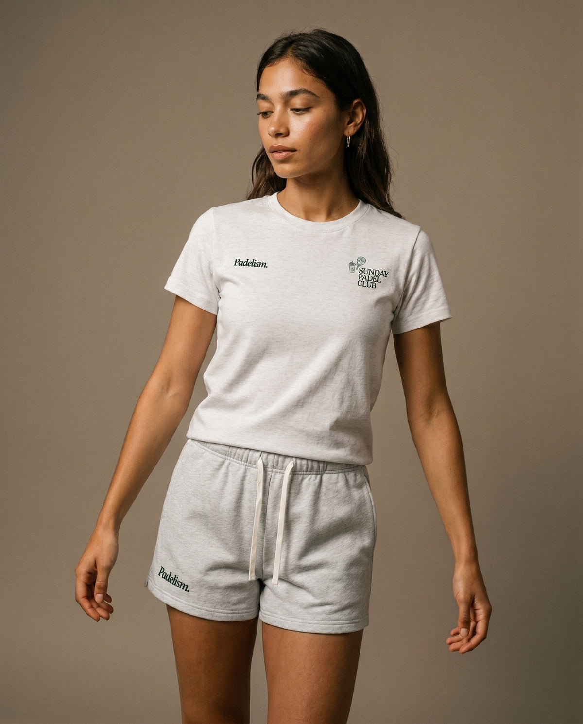 Sunday Padel Club Crewneck T-Shirt - Flower Gray