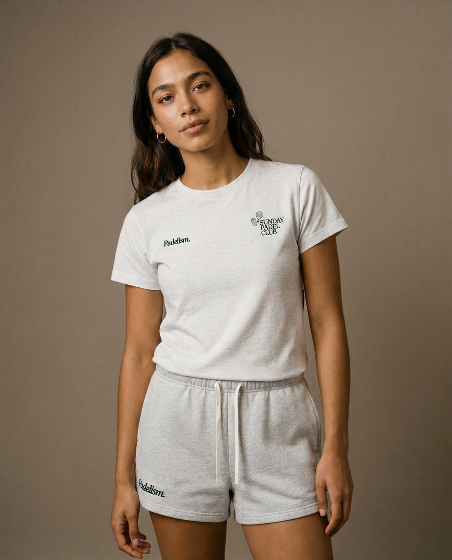 Sunday Padel Club Crewneck T-Shirt - Flower Gray