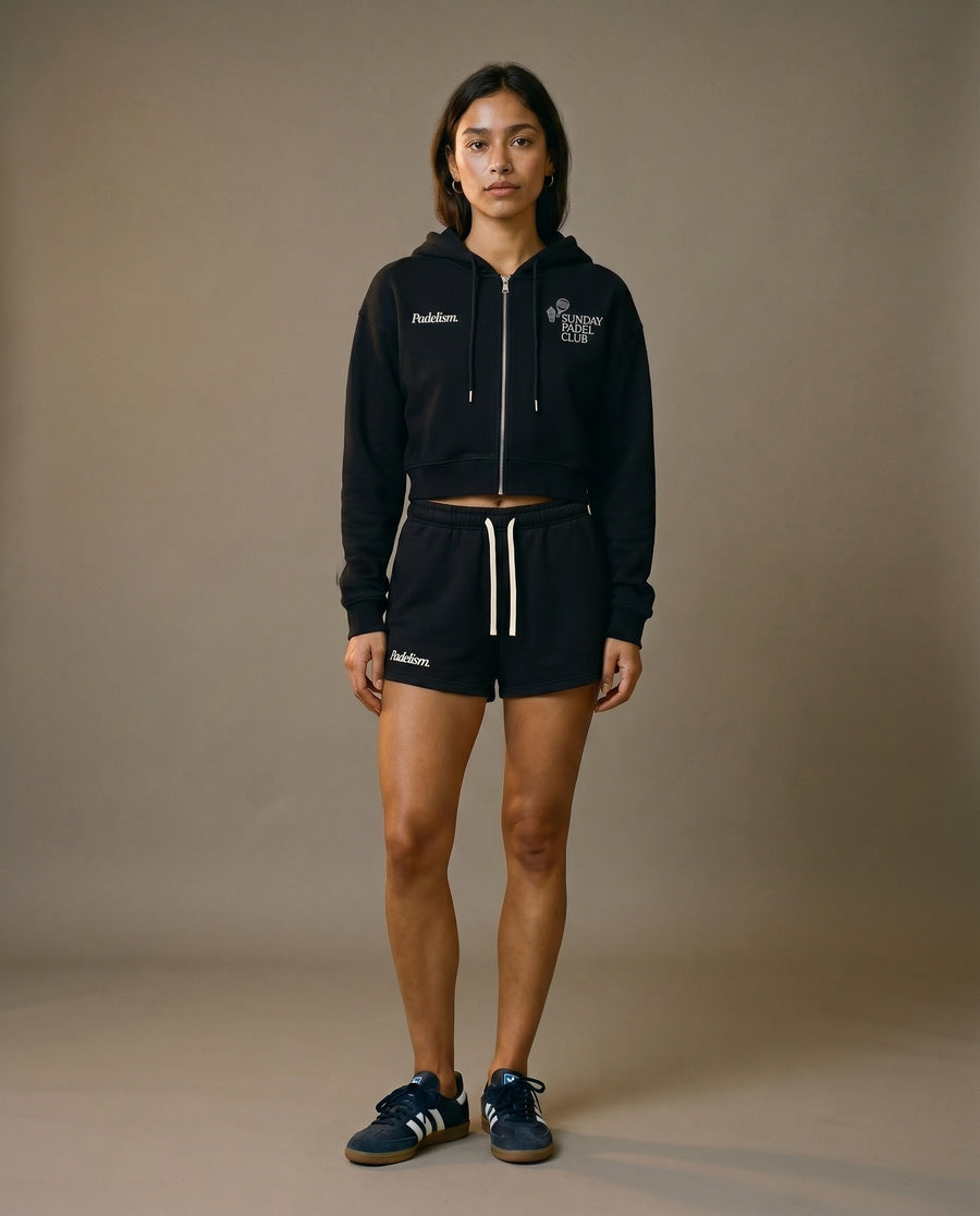 Sunday Padel Club Cropped Hoodie - Black