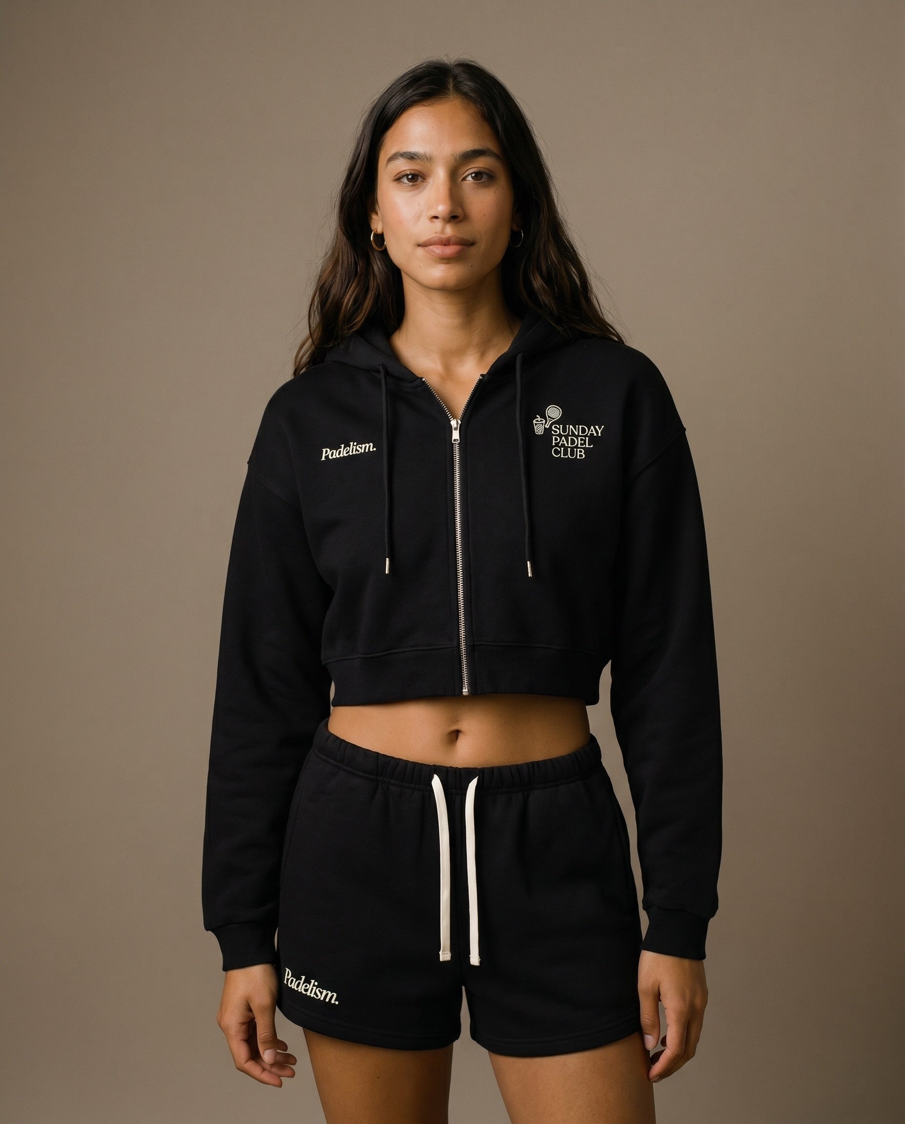 Sunday Padel Club Cropped Hoodie - Black