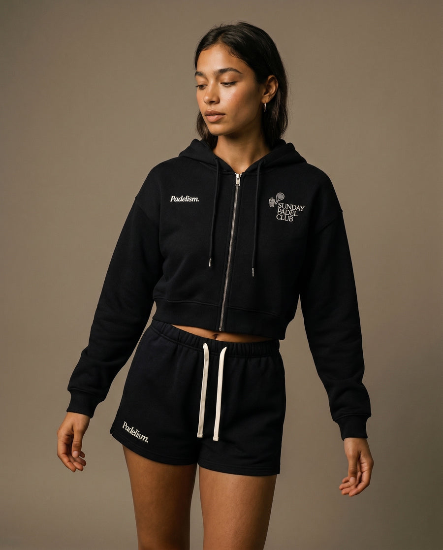 Sunday Padel Club Cropped Hoodie - Black