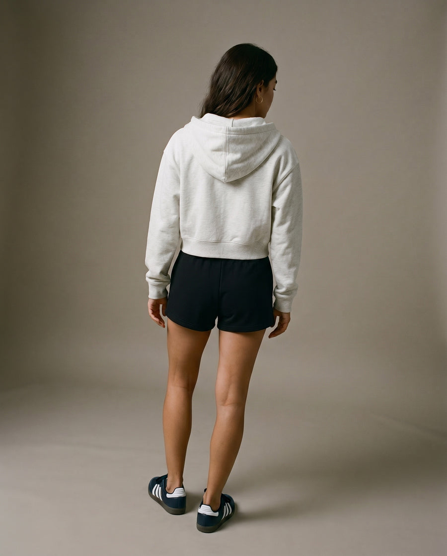 Sunday Padel Club Cropped Hoodie - Oat Gray