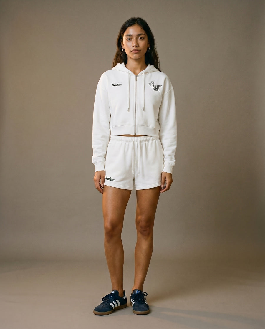 Sunday Padel Club Cropped Hoodie - White
