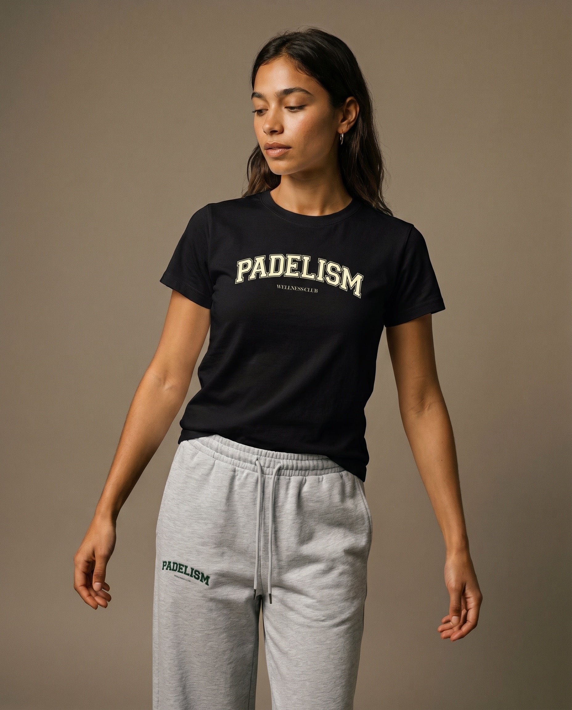 Padelism Wellness Club Crewneck T-Shirt - Black