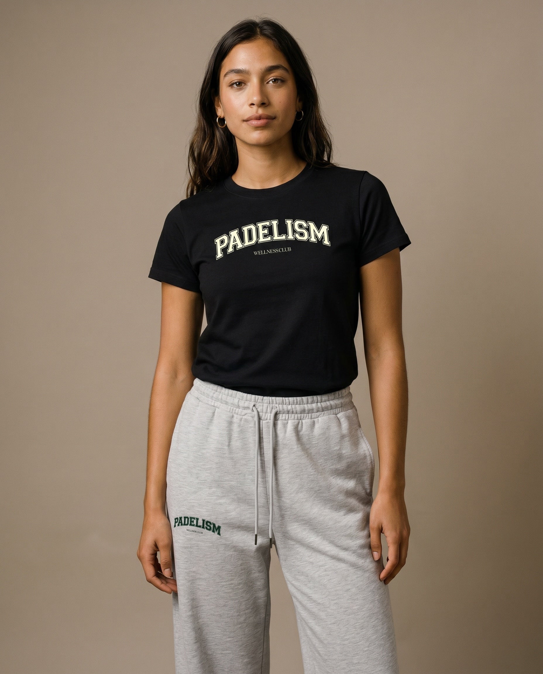 Padelism Wellness Club Crewneck T-Shirt - Black