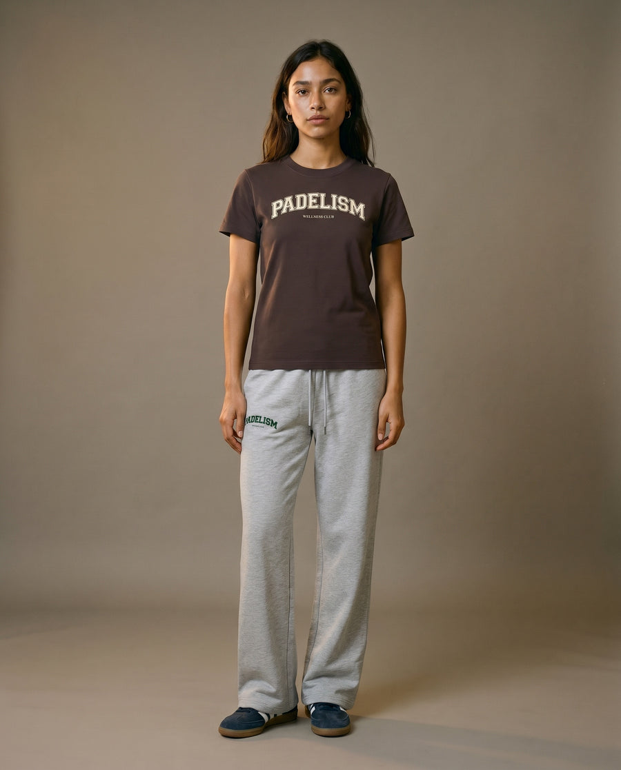 Padelism Wellness Club Crewneck T-Shirt - Brown