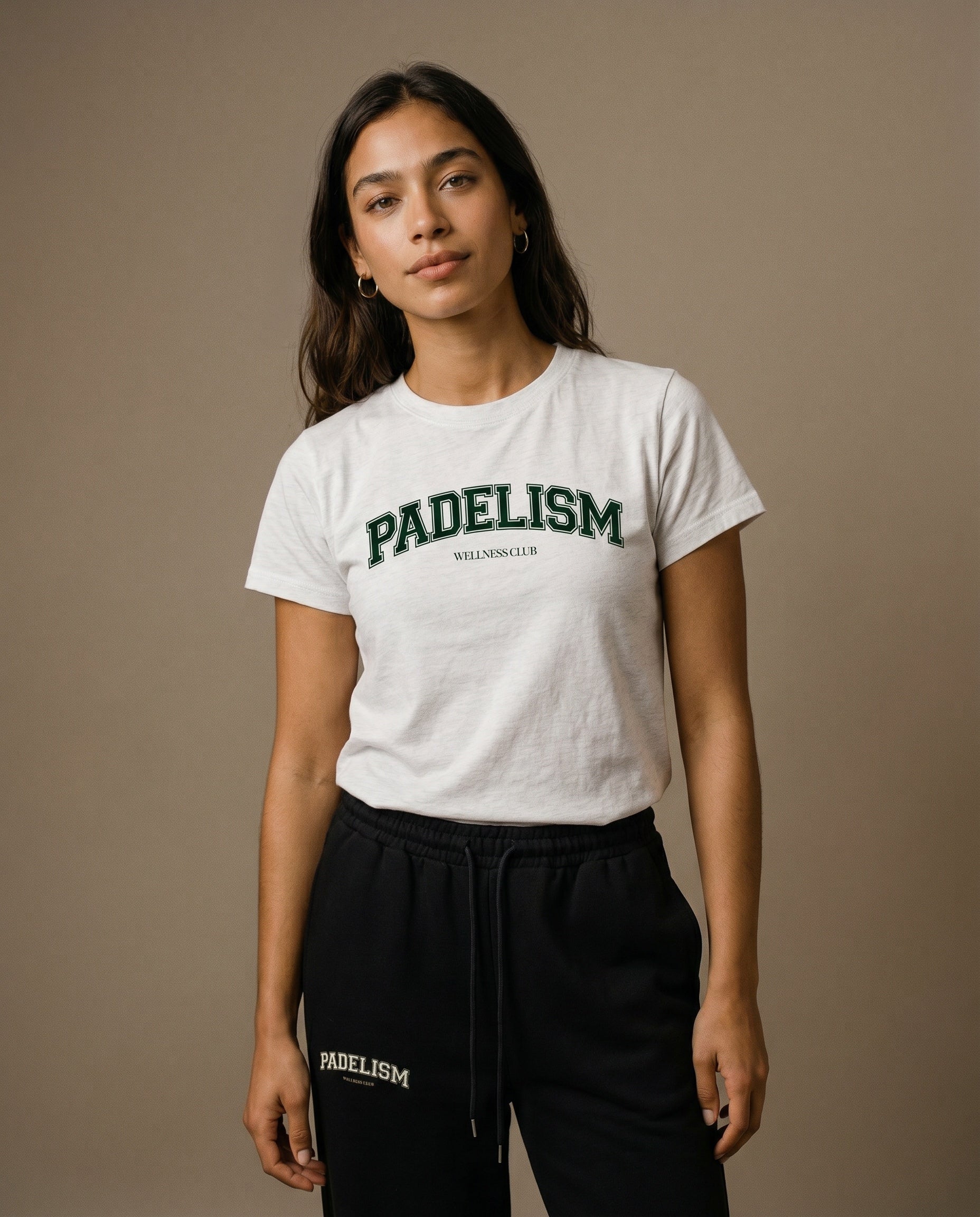 Padelism Wellness Club Crewneck T-Shirt - Flower Gray