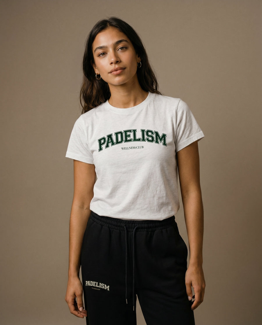 Padelism Wellness Club Crewneck T-Shirt - Flower Gray