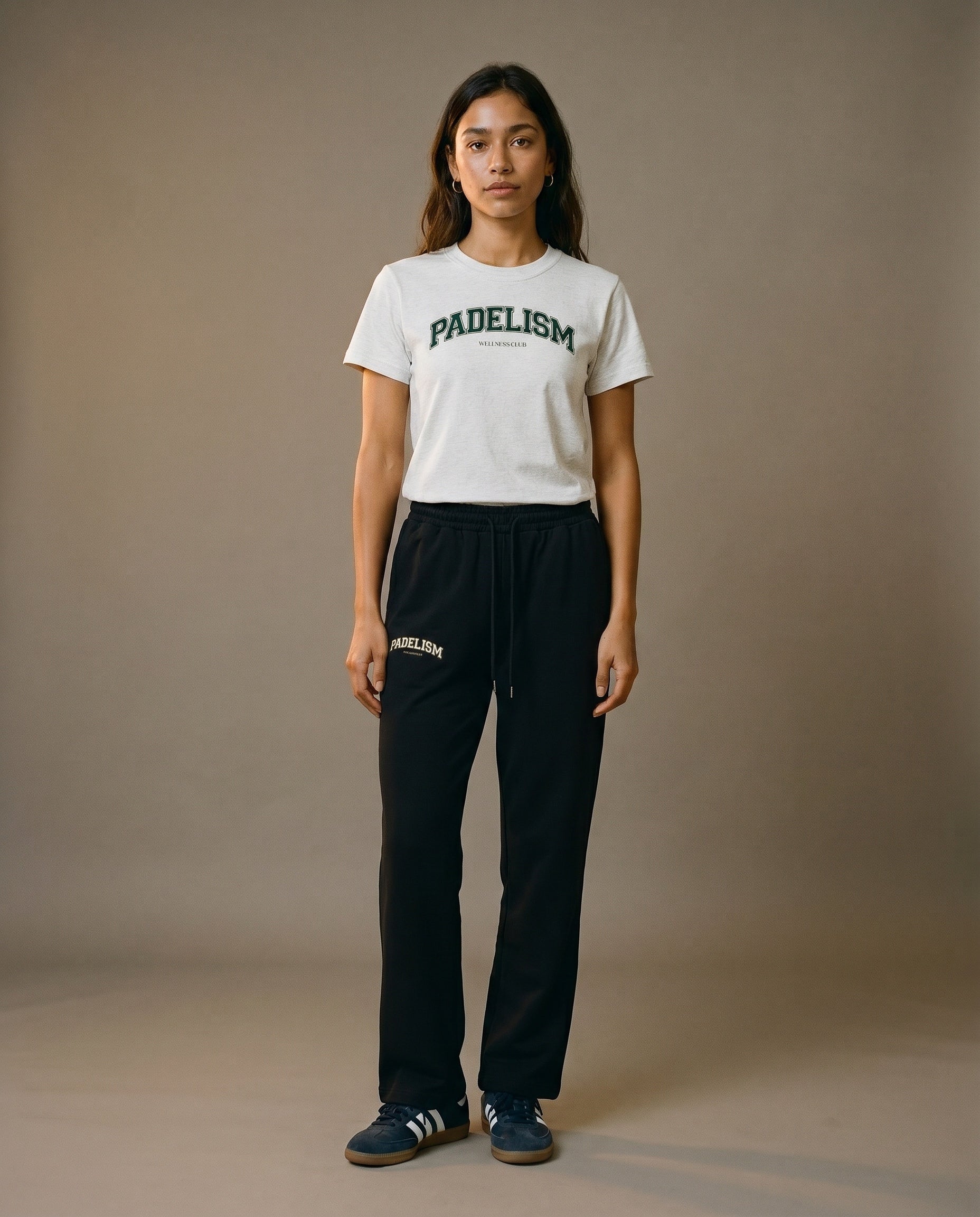 Padelism Wellness Club Crewneck T-Shirt - Flower Gray