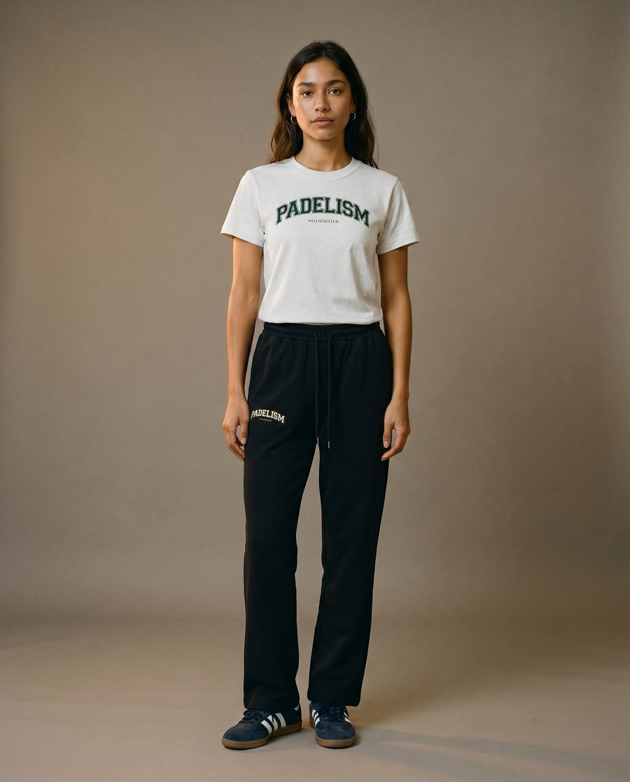 Padelism Wellness Club Crewneck T-Shirt - Flower Gray