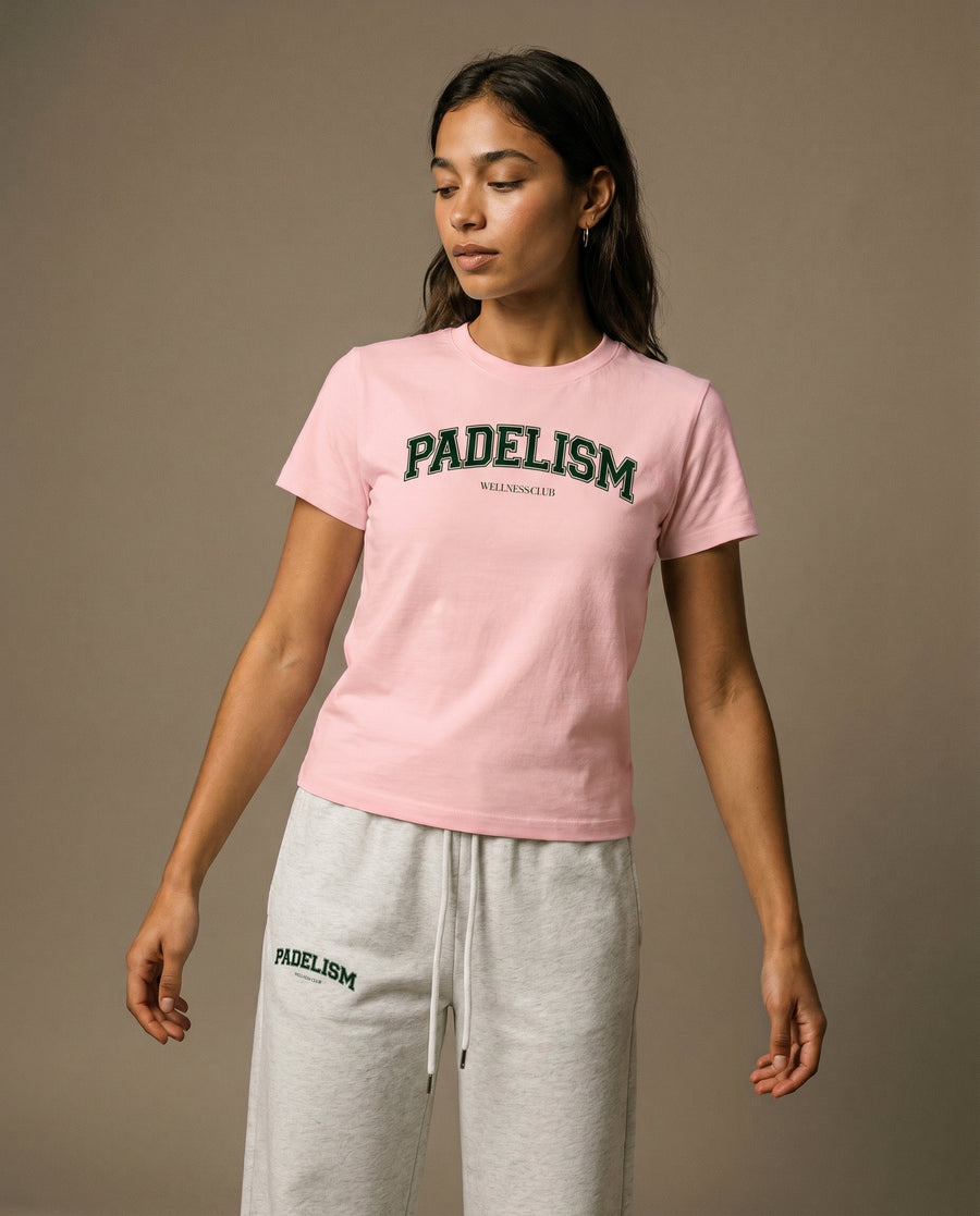Padelism Wellness Club Crewneck T-Shirt - Pink
