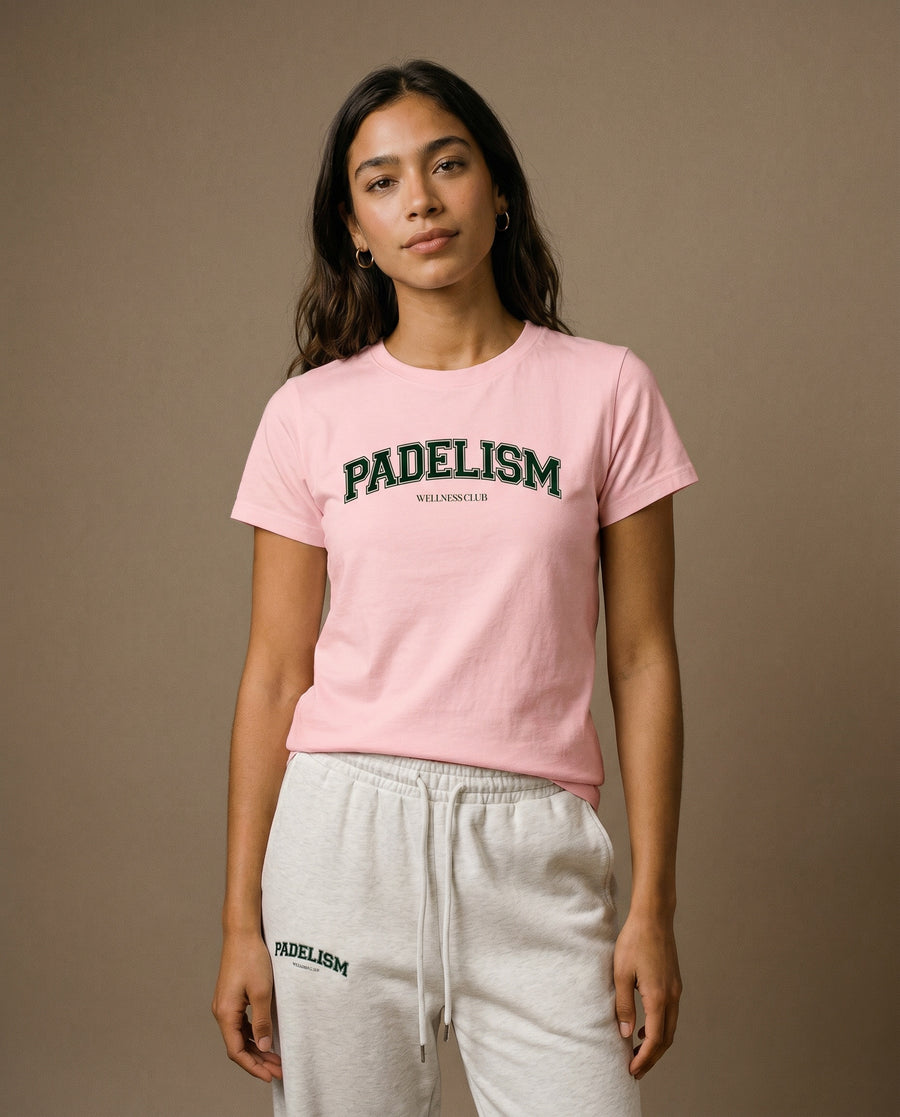 Padelism Wellness Club Crewneck T-Shirt - Pink