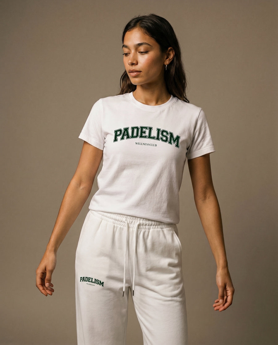 Padelism Wellness Club Crewneck T-Shirt - White
