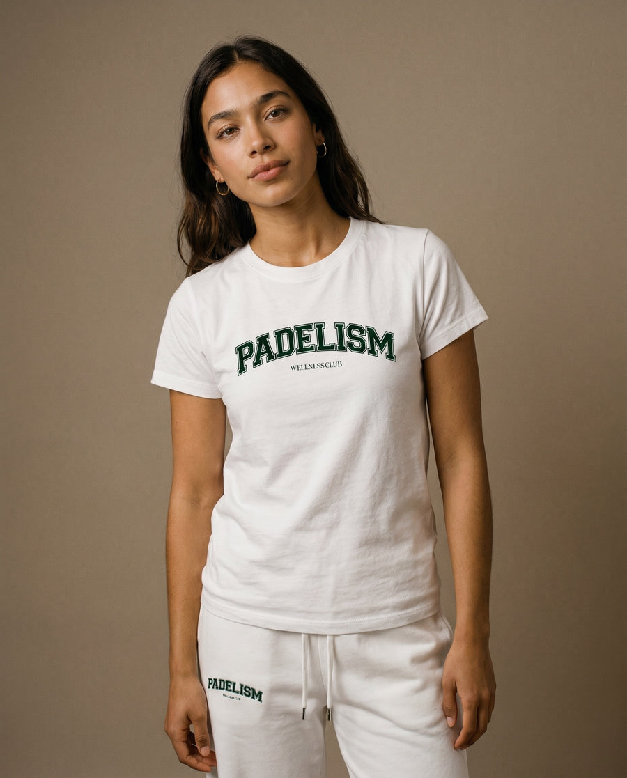 Padelism Wellness Club Crewneck T-Shirt - White
