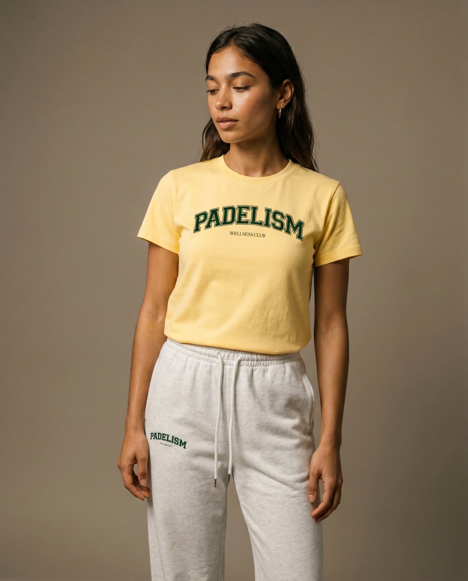 Padelism Wellness Club Crewneck T-Shirt - Yellow