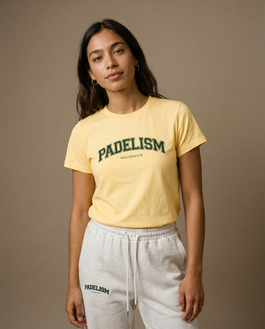 Padelism Wellness Club Crewneck T-Shirt - Yellow