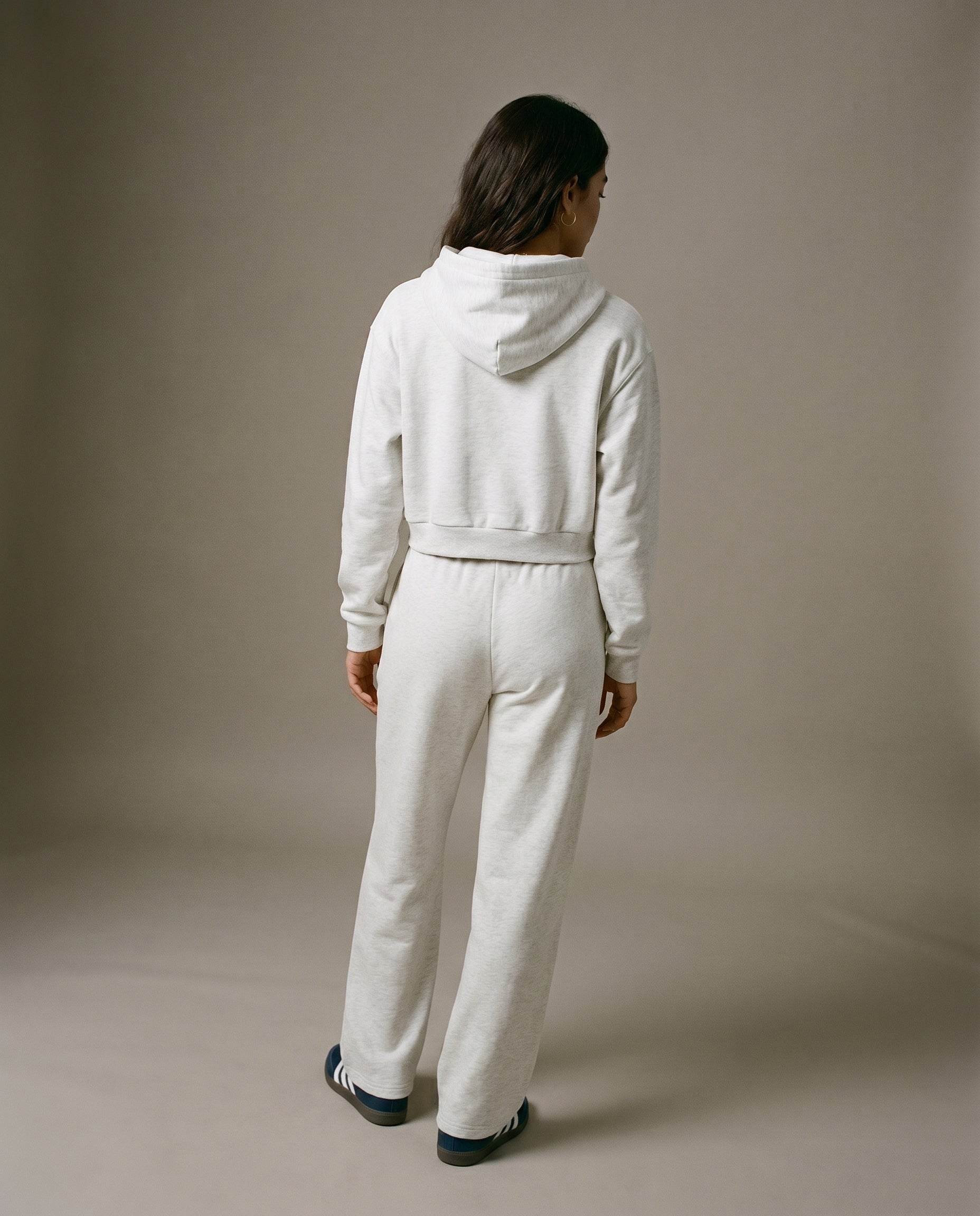 Padelism Wellness Club Cropped Hoodie - Flower Gray