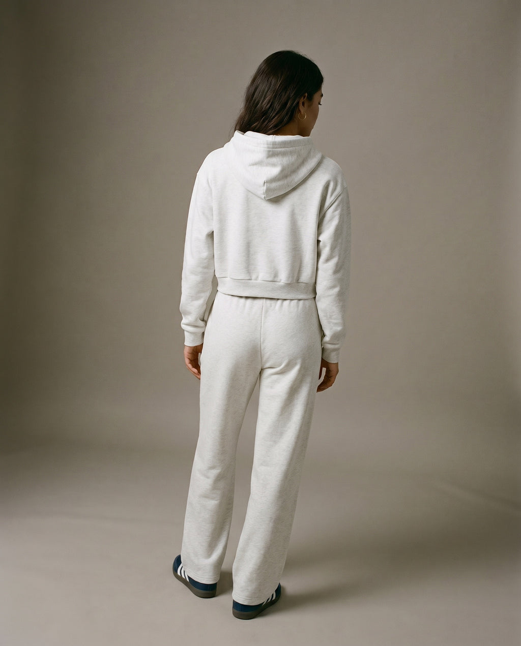Padelism Wellness Club Cropped Hoodie - Flower Gray