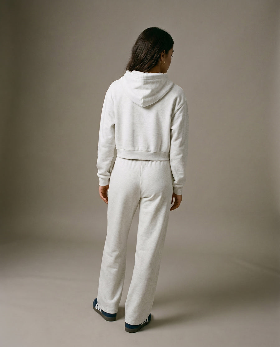 Padelism Wellness Club Cropped Hoodie - Flower Gray